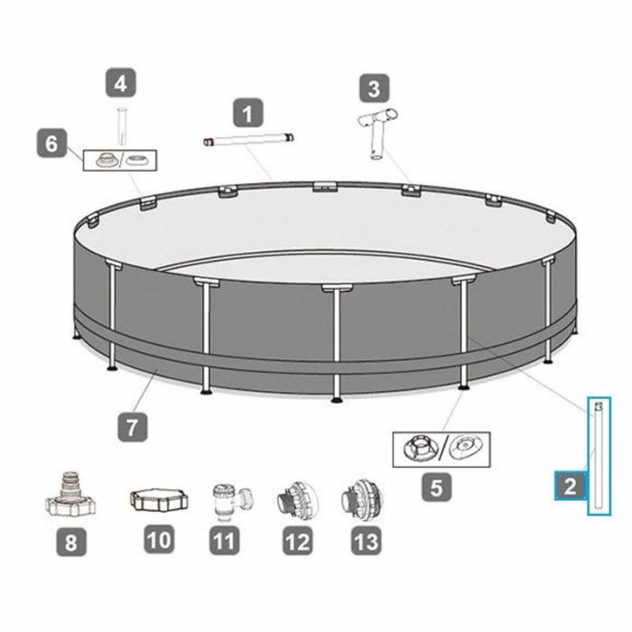 Soporte vertical piscina 488 x 122 cm Soporte vertical piscina 488 x 122 cm