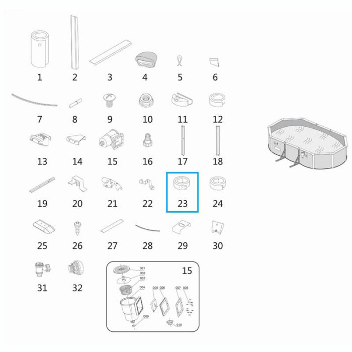 Cubierta de cinta azul piscinas Hydrium™ ovaladas