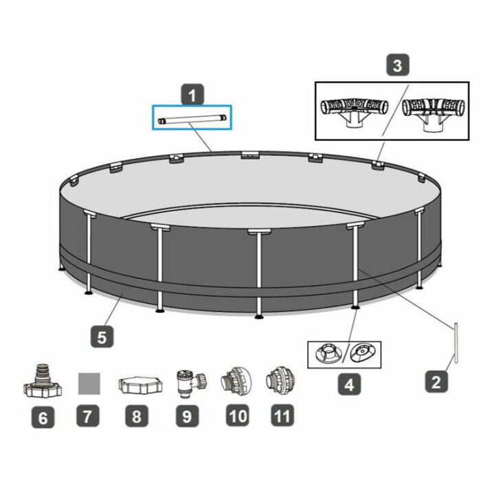 Barra superior piscina circular 396-427-457 x 122 cm