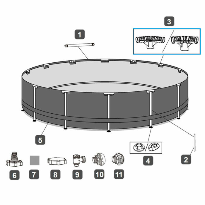Conector en forma de T piscinas circulares Steel Pro MAX™