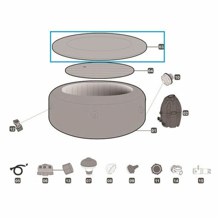 Cobertor para Havana AirJet de Lay-Z Spa 180cm x 66cm Cobertor para Havana AirJet de Lay-Z Spa 180cm x 66cm