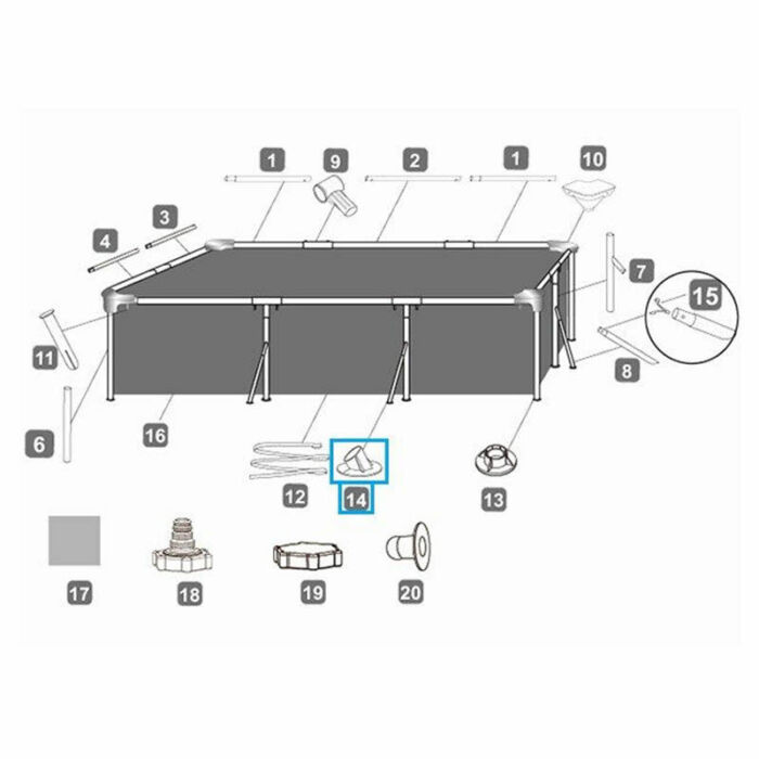 Soporte para pata lateral piscinas Steel Pro™ 300 y 400 cm Soporte para pata lateral piscinas Steel Pro™ 300 y 400 cm