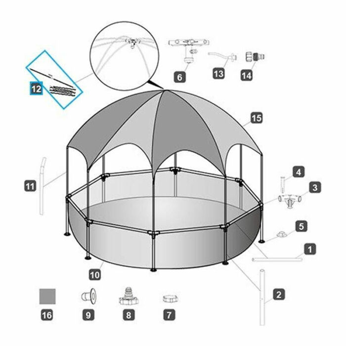 Varilla de fibra para sombrilla de piscina Splash-in-Shade