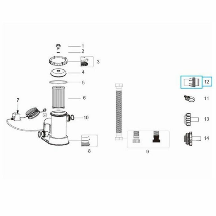 Adaptador para tubo de depuradoras de Ø 38 cm
