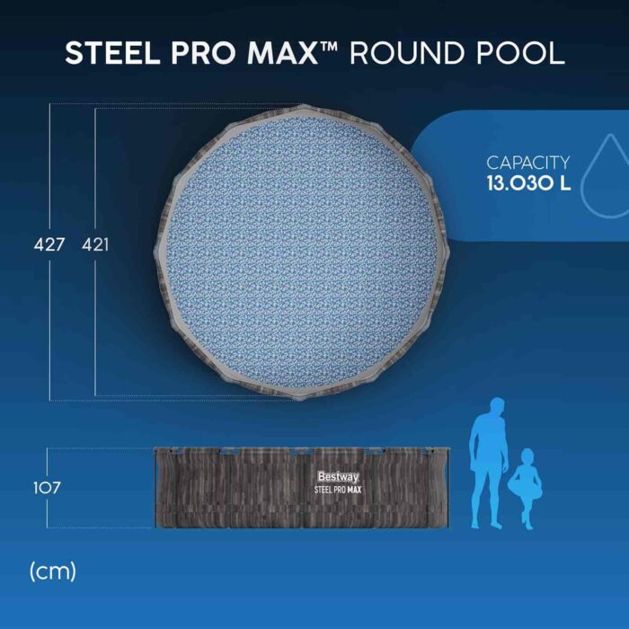 Piscina desmontable redonda Steel Pro MAX 4,27 m x 1,07 m Piscina desmontable redonda Steel Pro MAX 4,27 m x 1,07 m
