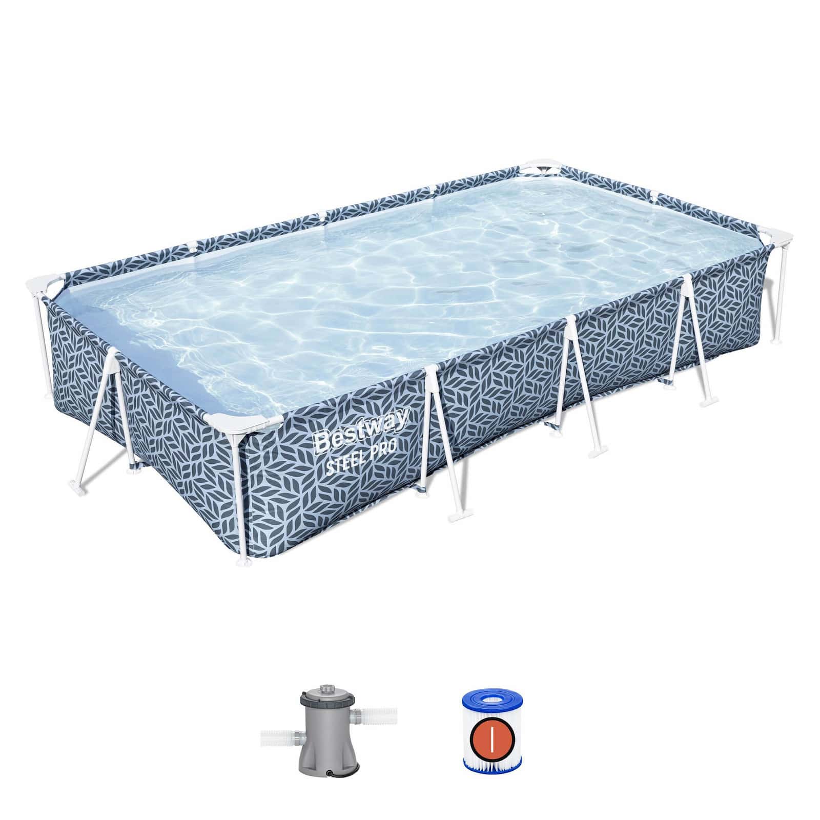 Piscina desmontable rectangular Steel Pro 3,66m x 2,01m x 66 cm Piscina desmontable rectangular Steel Pro 3,66m x 2,01m x 66 cm