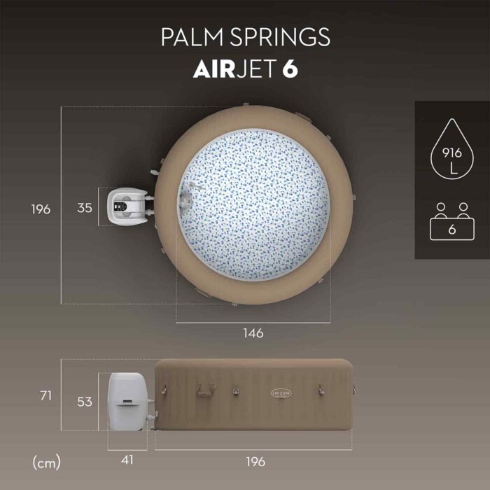Spa de hidromasaje inflable para 4-6 pers. Lay-Z-Spa Palm Springs AirJet 6
