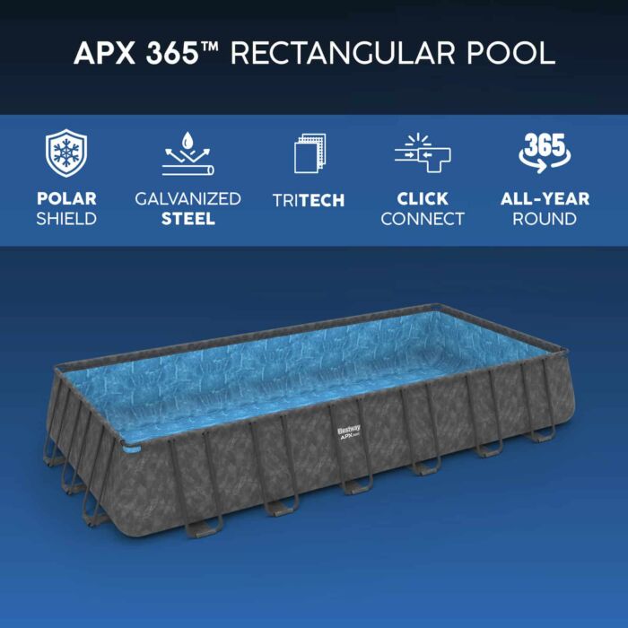 Piscina desmontable APX 365 rectangular 7,32m x 3,66m x 1,32m