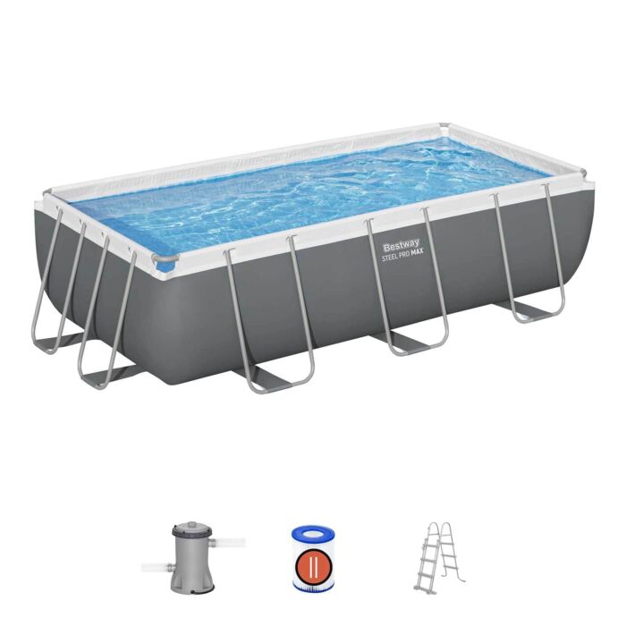 Piscina desmontable rectangular DEPURADORA CARTUCHO Steel Pro MAX 4,04m x 2,01m x 1m