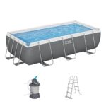 Piscina desmontable piedra con vetas DEPURADORA CARTUCHO 4,04m x 2,01m x 1m Piscina desmontable rectangular DEPURADORA ARENA Steel Pro MAX 4,04m x 2,01m x 1m