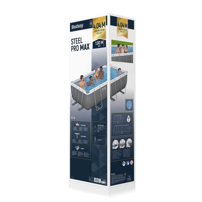 Piscina desmontable rectangular DEPURADORA ARENA Steel Pro MAX 4,04m x 2,01m x 1m