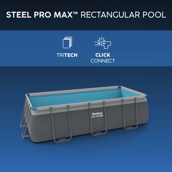 Piscina desmontable rectangular DEPURADORA ARENA Steel Pro MAX 4,04m x 2,01m x 1m
