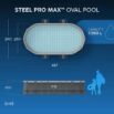 Piscina desmontable ovalada Steel Pro MAX 4,27m x 2,50m x 1m Piscina desmontable ovalada Steel Pro MAX 4,27m x 2,50m x 1m