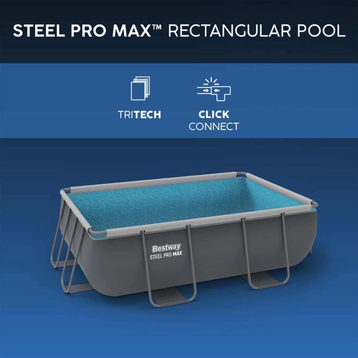 Piscina desmontable rectangular Steel Pro MAX 2,82m x 1,96m x 84 cm Piscina desmontable rectangular Steel Pro MAX 2,82m x 1,96m x 84 cm