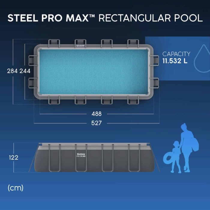 Piscina desmontable rectangular DEPURADORA ARENA 4,88m x 2,44m x 1,22m