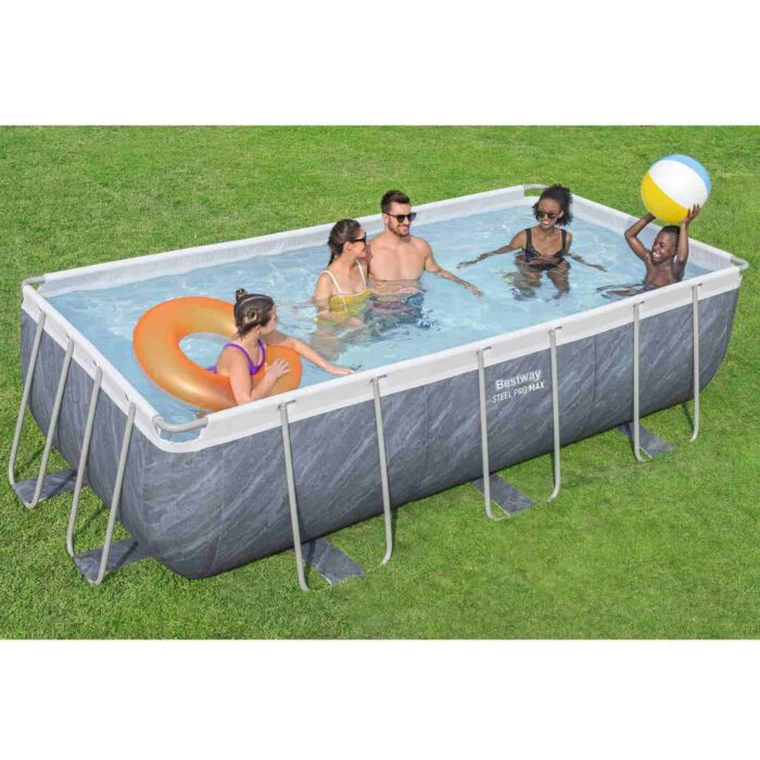 Piscina desmontable piedra con vetas DEPURADORA CARTUCHO 4,04m x 2,01m x 1m