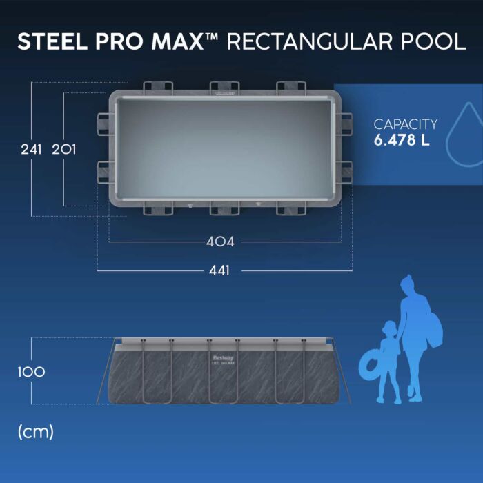 Piscina desmontable piedra con vetas DEPURADORA CARTUCHO 4,04m x 2,01m x 1m