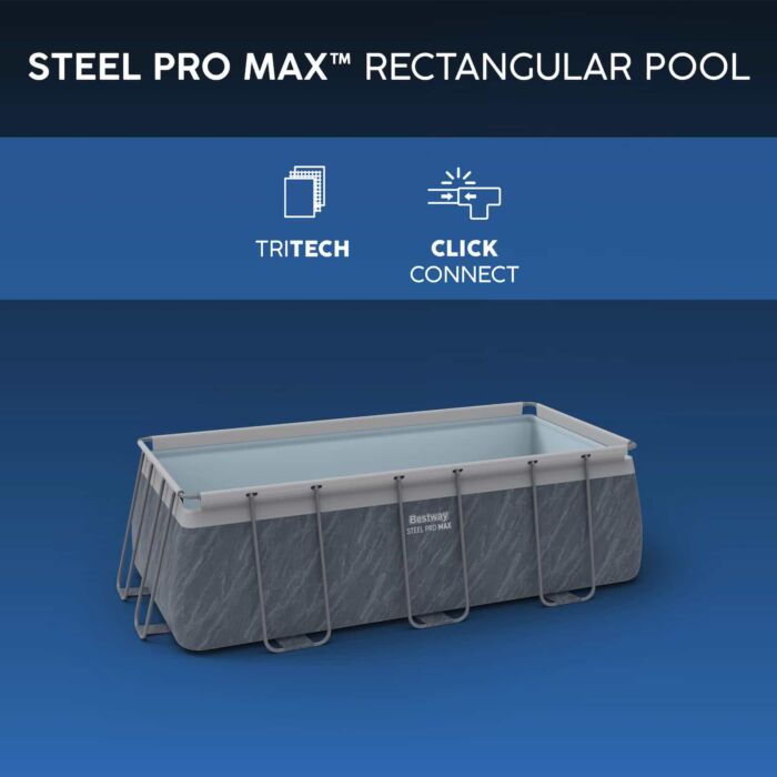 Piscina desmontable piedra con vetas DEPURADORA CARTUCHO 4,04m x 2,01m x 1m