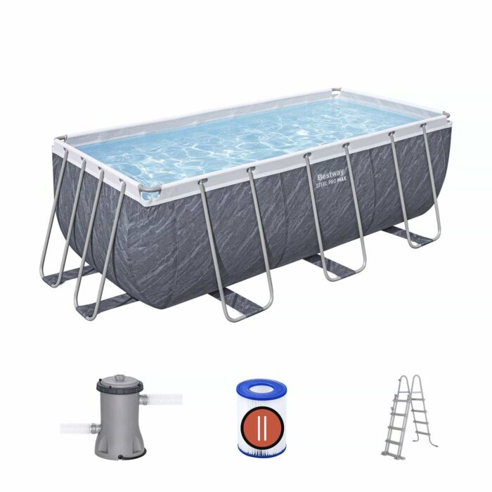 Piscina desmontable rectangular DEPURADORA CARTUCHO Steel Pro MAX 4,12m x 2,01m x 1,22m