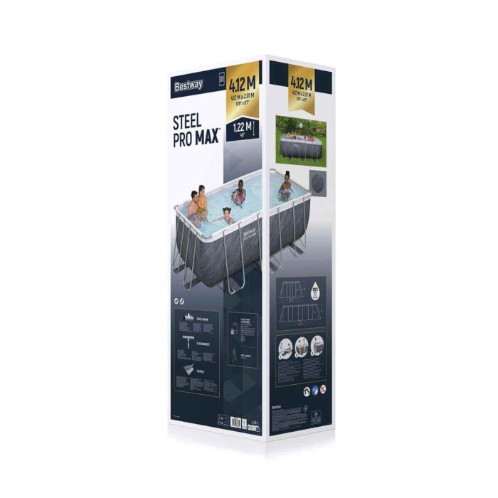 Piscina desmontable rectangular DEPURADORA CARTUCHO Steel Pro MAX 4,12m x 2,01m x 1,22m