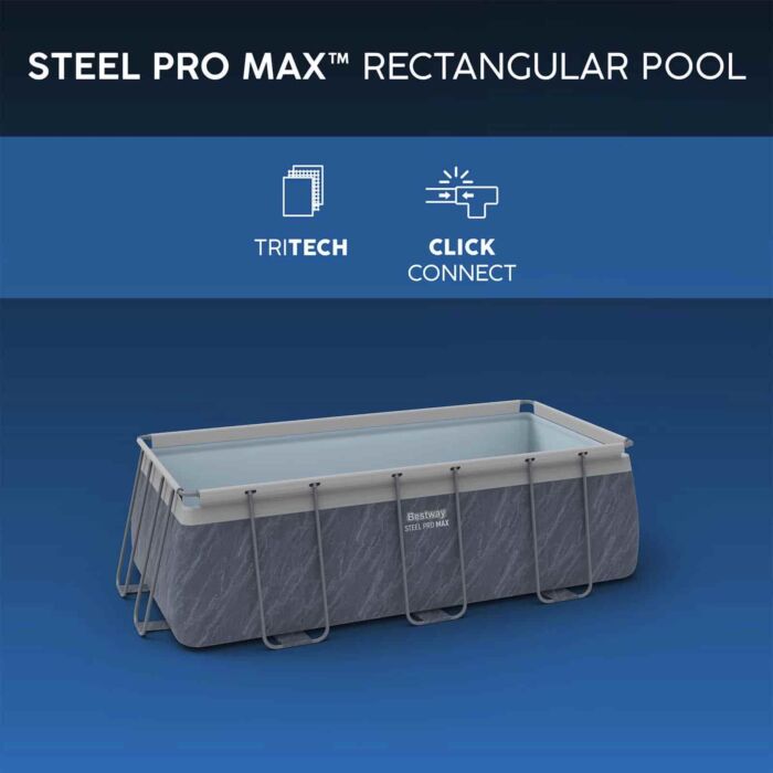 Piscina desmontable rectangular DEPURADORA CARTUCHO Steel Pro MAX 4,12m x 2,01m x 1,22m
