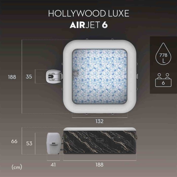 Spa hinchable 4-6 pers. Lay-Z-Spa Hollywood Luxe Spa hinchable 4-6 pers. Lay-Z-Spa Hollywood Luxe