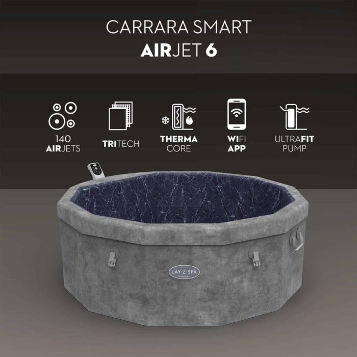 Spa hinchable 4-6 pers. Lay-Z-Spa Carrara Smart