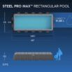 Piscina desmontable rectangular Steel Pro MAX 6,40m x 2,74m x 1,32m