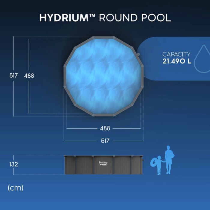 Piscina desmontable redonda acero Hydrium 4,88m x 1,32m