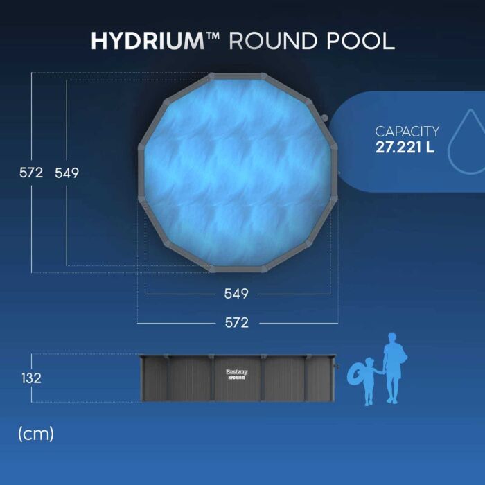 Piscina desmontable redonda acero Hydrium 5,49 m x 1,32 m