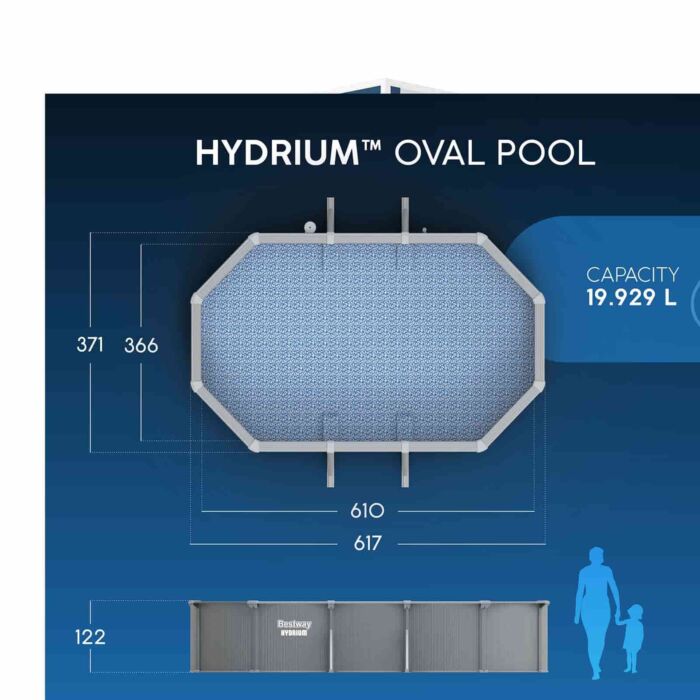 Piscina desmontable ovalada acero Hydrium 6,10m x 3,66 m x 1,22 m