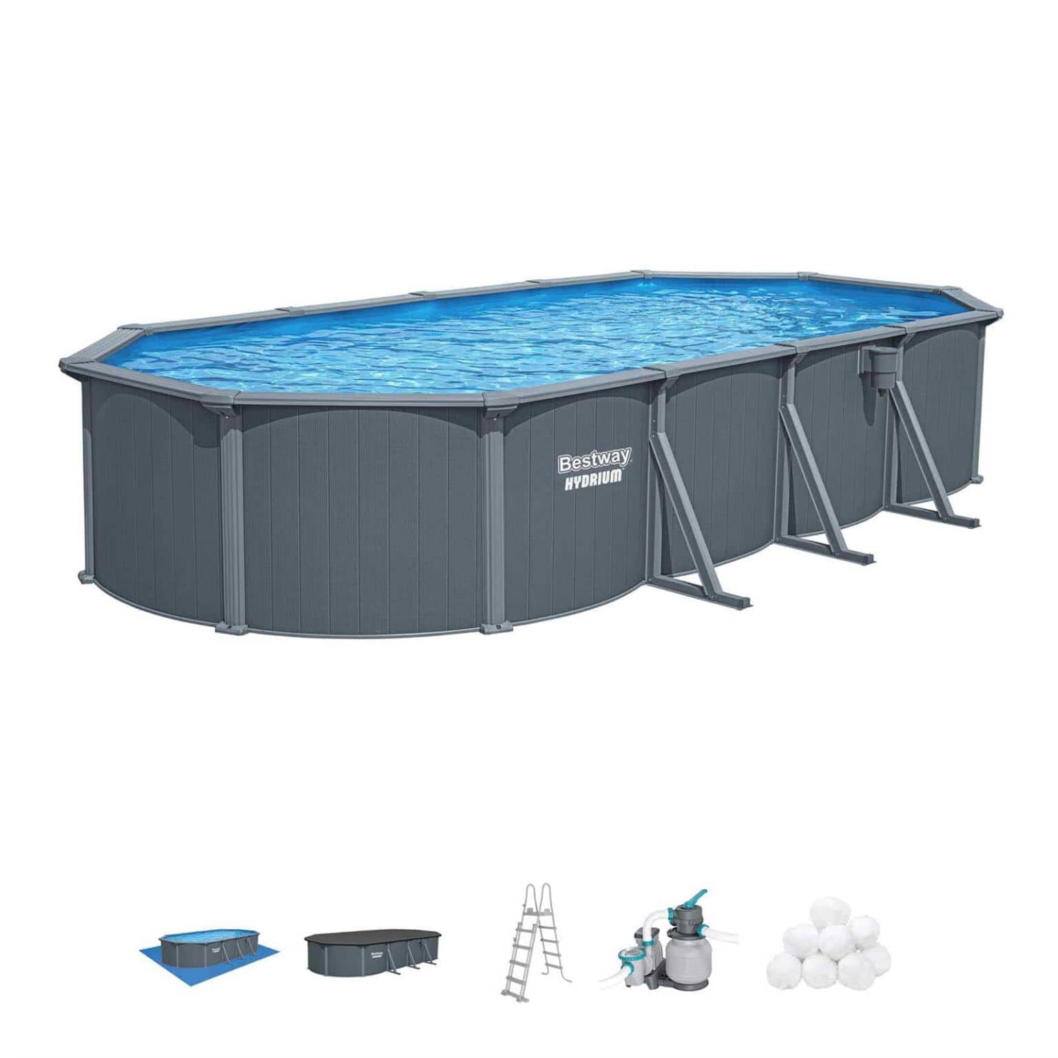 Piscina desmontable ovalada acero Hydrium 7,32m x 3,66m x 1,32m