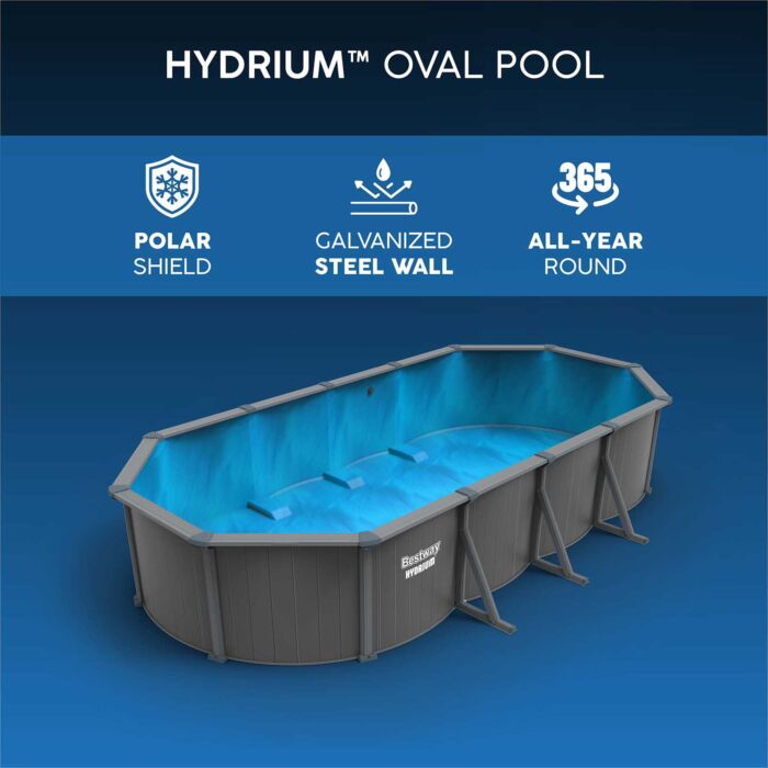 Piscina desmontable ovalada acero Hydrium 7,32m x 3,66m x 1,32m