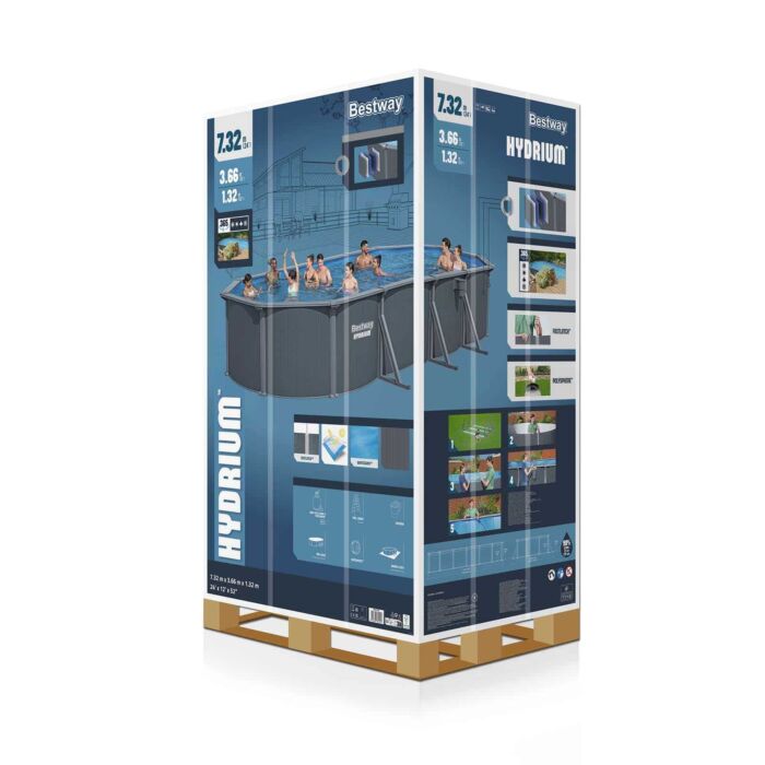 Piscina desmontable ovalada acero Hydrium 7,32m x 3,66m x 1,32m