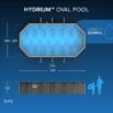 Piscina desmontable ovalada acero Hydrium 7,32m x 3,66m x 1,32m